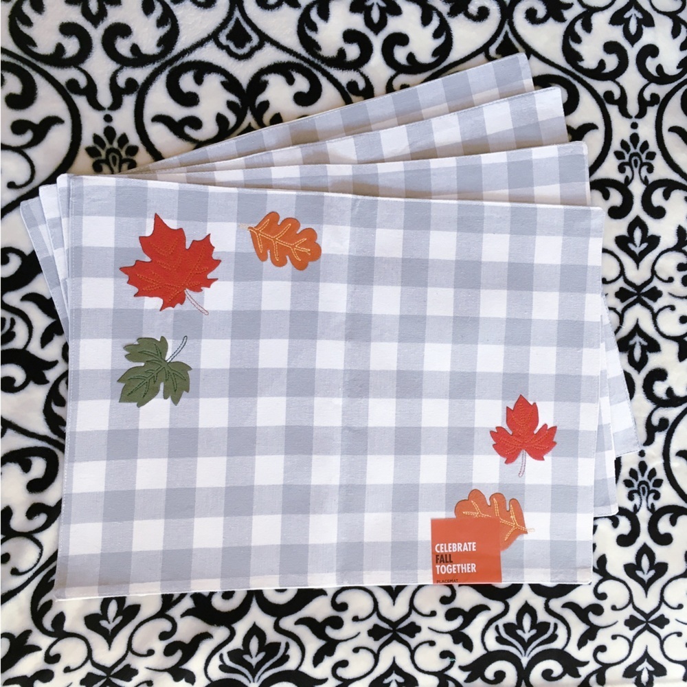 3 For 30 💥 Fall Leaf Cotton Placemat‎ Set Kohls Seasonal Holiday Thanksgiving